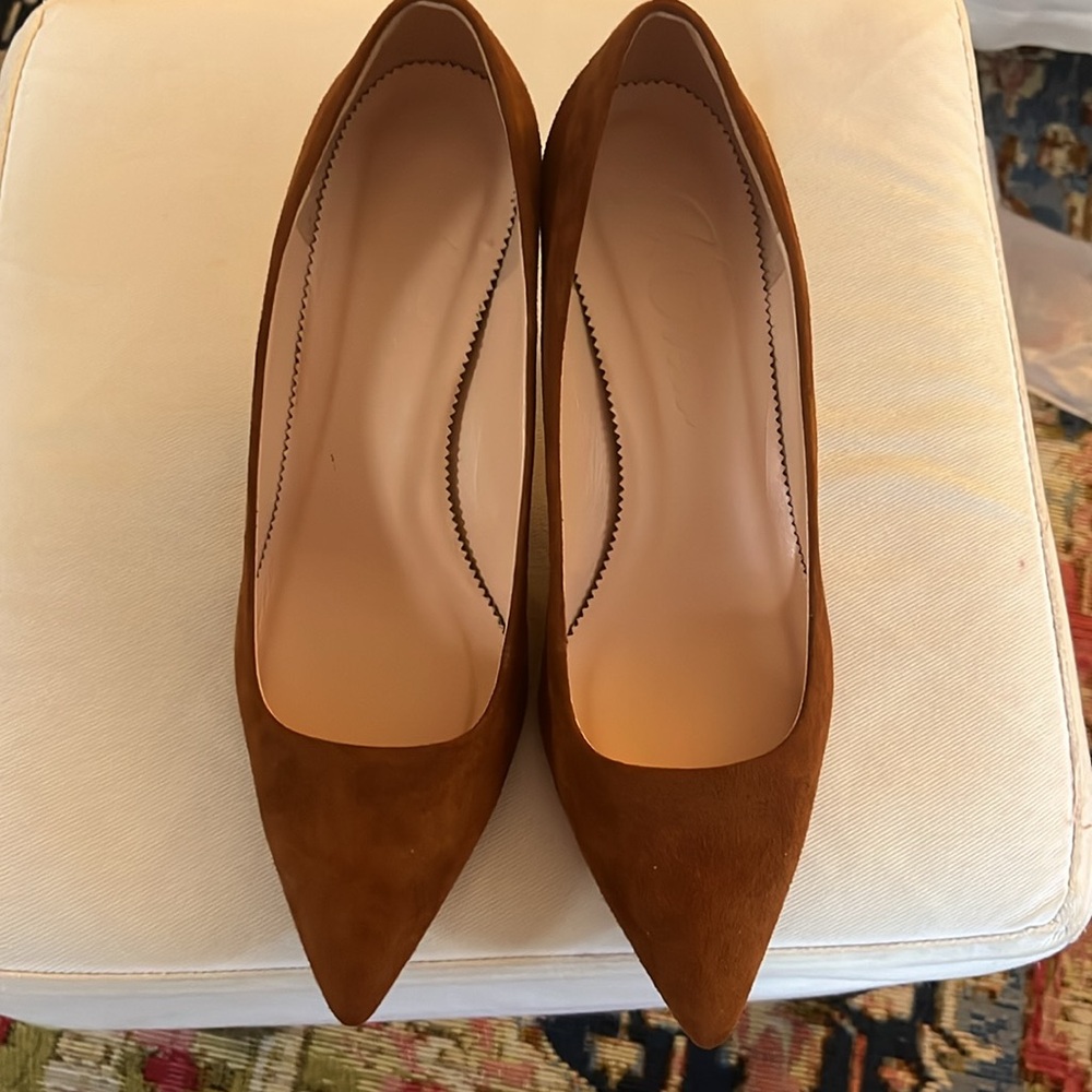 Beautiful cognac suede JCrew heels